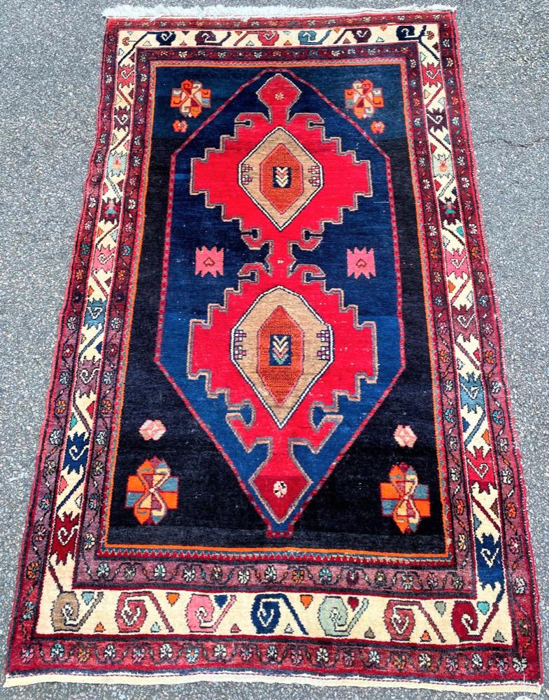 ANTIQUE PERSIAN SHIRAZ HAND KNOTTED RUG, 4.4 x 7.4 (1 of 7)