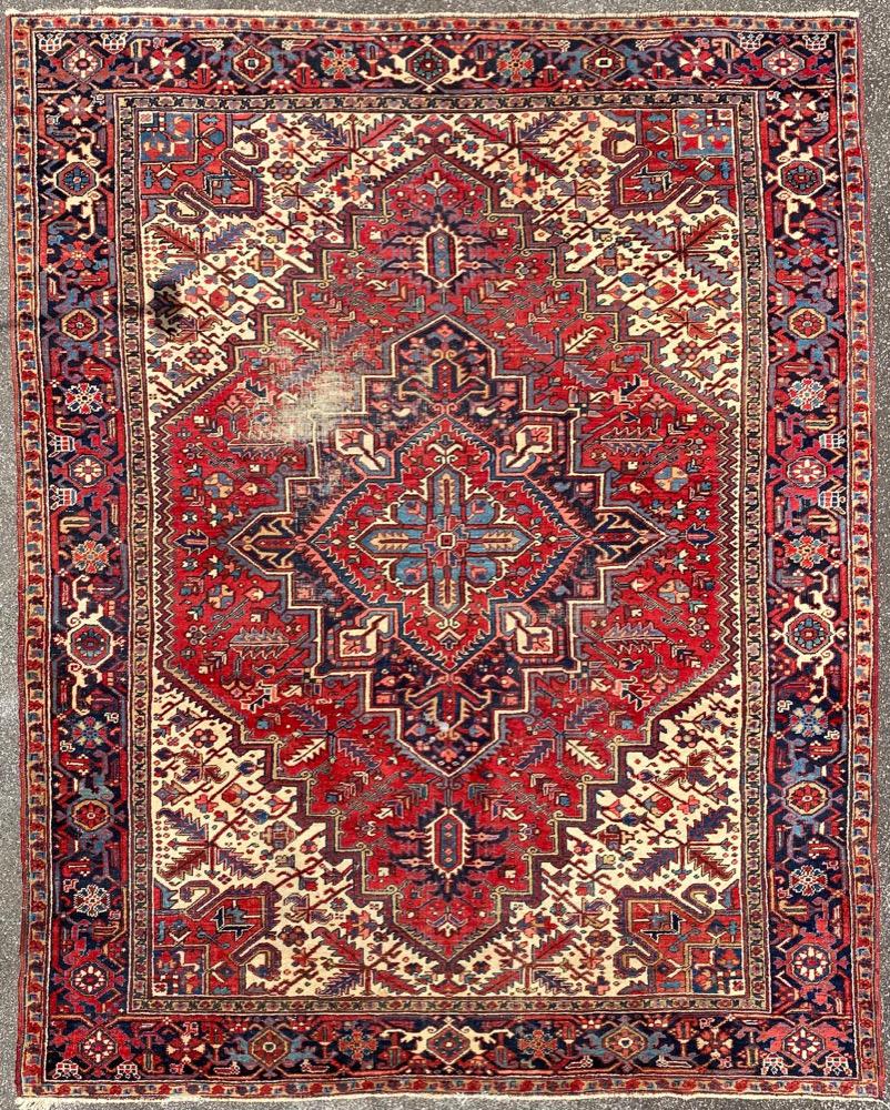 ANTIQUE PERSIAN HERIZ HAND KNOTTED RUG, 8.2 x 10.3 (250cm x 312cm) (1 of 7)