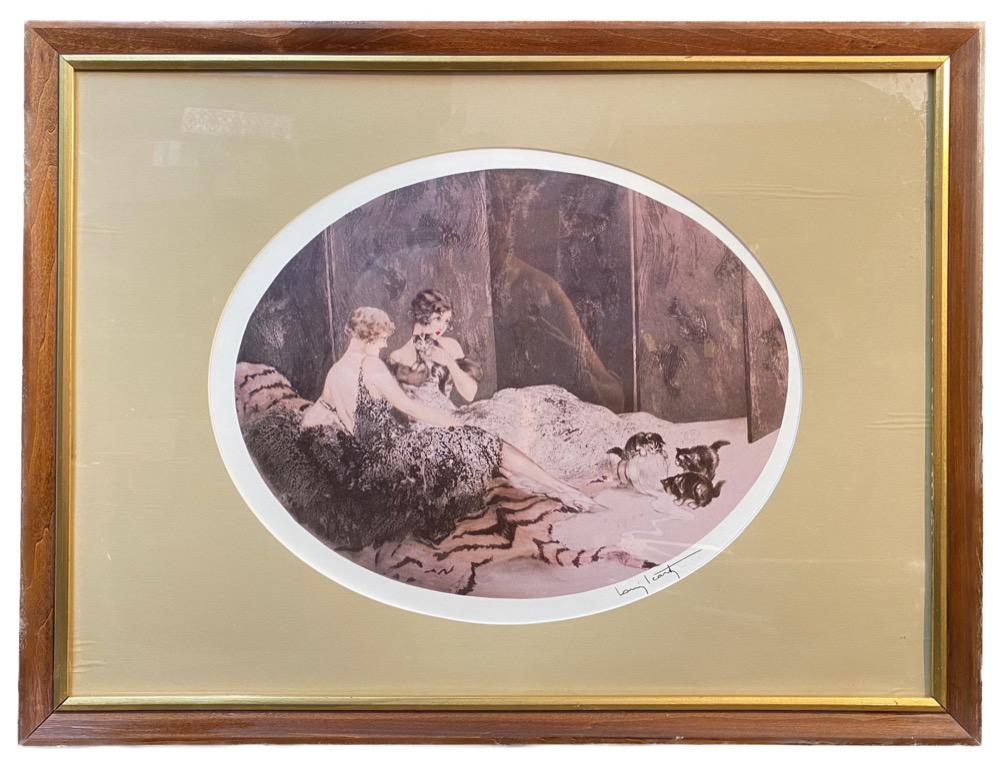 LOUIS ICART (1988-1950) COLOR LITHOGRAPH TITLED SPILLED MILK, 23IN x 32IN (1 of 4)