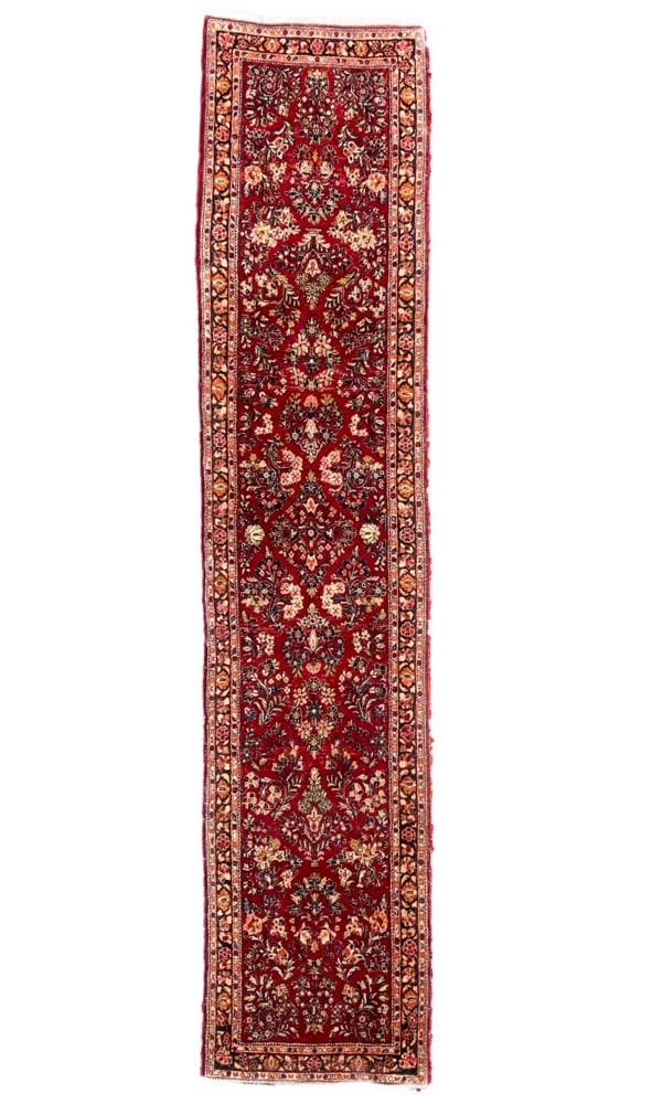 ANTIQUE PERSIAN SAROUK HAND KNOTTED RUNNER, 2.8 x 12.2 (81cm x 371cm) (1 of 7)