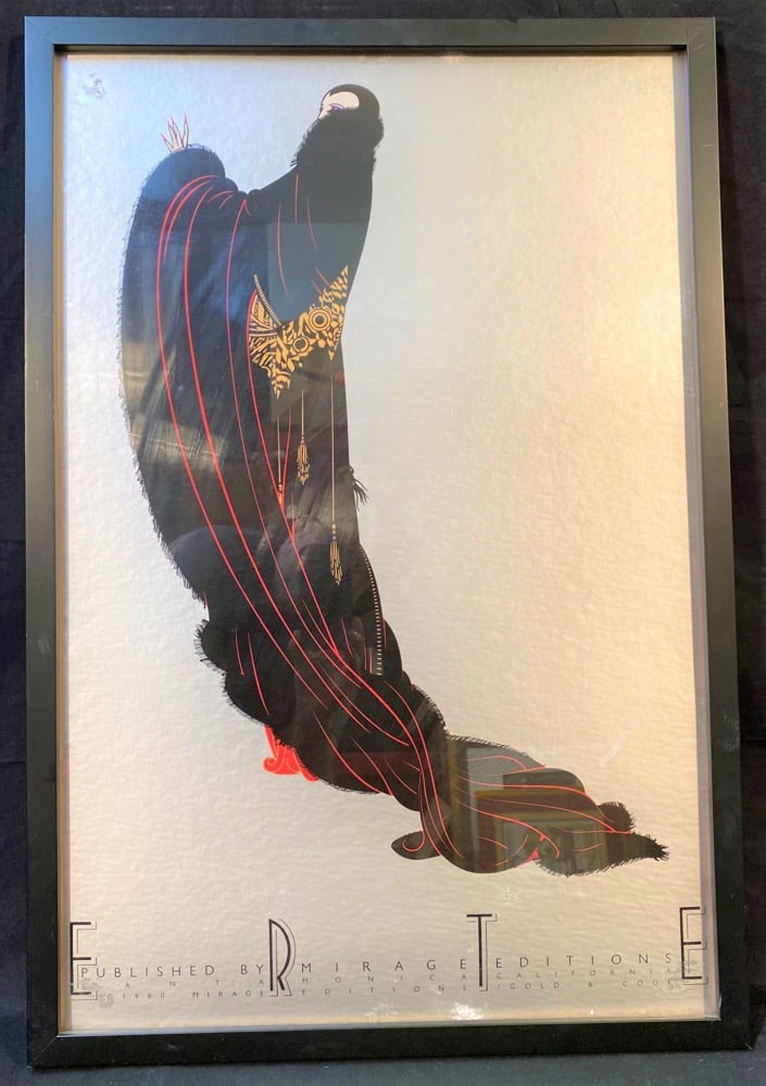 ROMAIN DE TIRTOFF, OR ERTE (1892-1990) MUSEUM ADVERTISING LITHOGRAPH TITLED CRYSTAL MASK, 22 IN x (1 of 5)