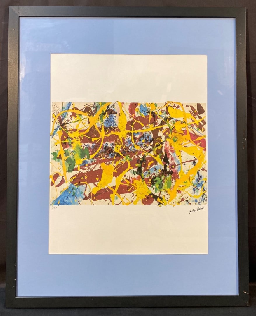 JACKSON POLLOCK (1912-1956) LIMITED EDITION LITHOGRAPH WITH COA, 28IN x 36IN (71cm x 91cm) (1 of 5)