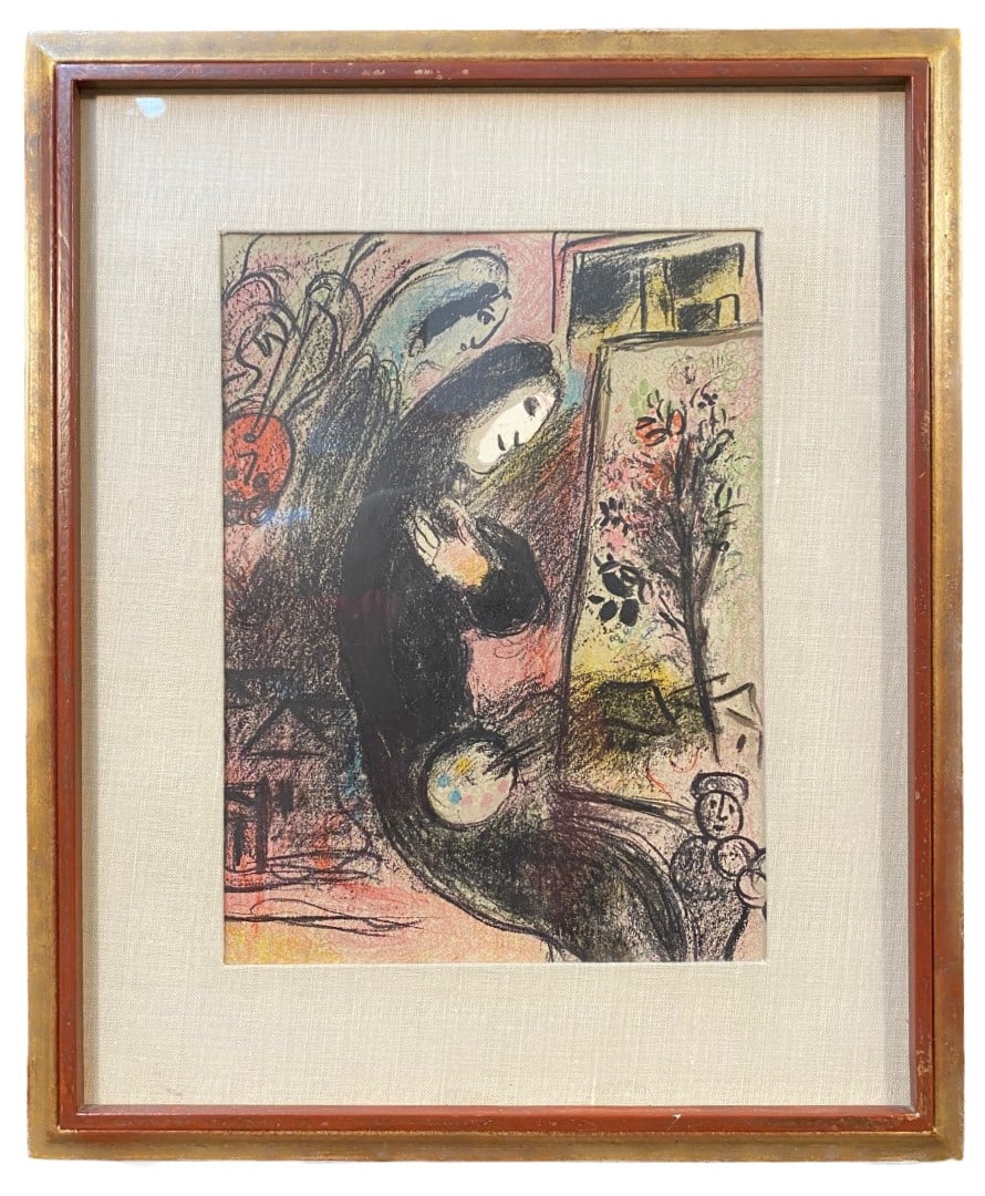 MARC CHAGALL (1887-1985) ORIGINAL LITHOGRAPH TITLED L’INSPIRE WITH COA, 1963, 16IN x 19IN (41cm x (1 of 5)