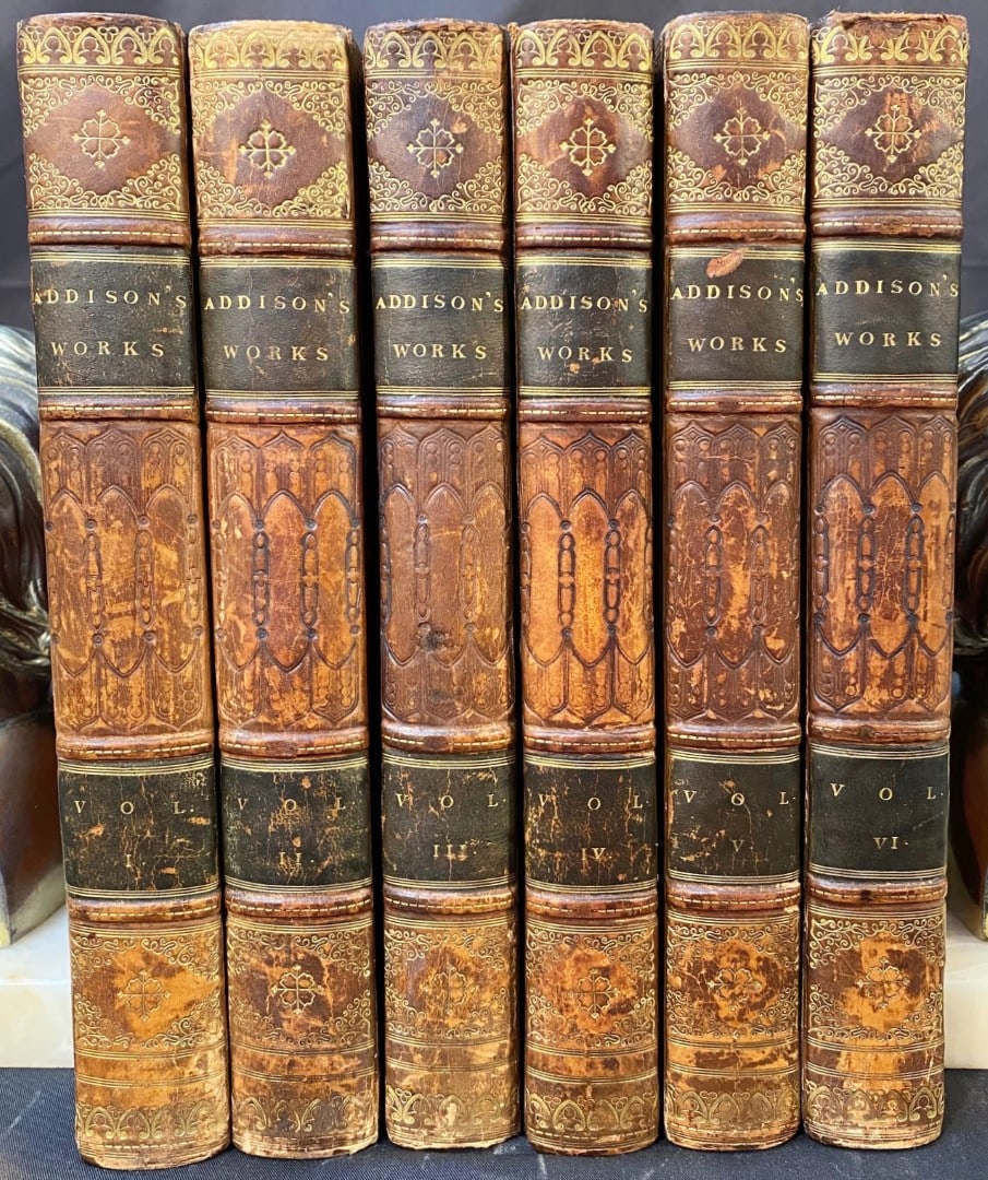THE WORKS OF THE RIGHT HONOURABLE JOSEPH ADDISON – 6 VOLUMES - 1811 (1 of 5)