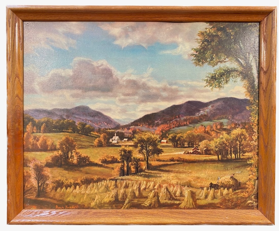 WILLIAM DEAN FAUSETT (1913 to 1998) LANDSCAPE TEXTURED PRINT, 27IN x 33IN (1 of 4)