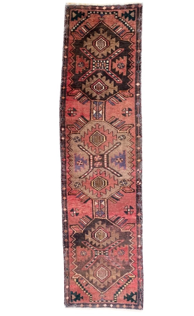 ANTIQUE PERSIAN KAZAK HAND KNOTTED RUNNER – 2.4 x 9.0 (61cm x 274cm) (1 of 6)