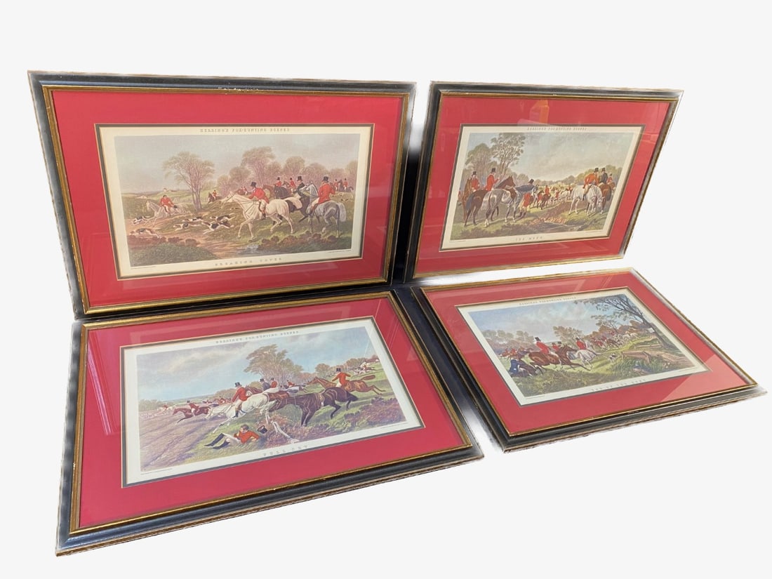JOHN FREDERICK HERRING SR. (1795-1865) HUNTING SCENE PRINTS, EACH MEASURES 17IN x 24IN (43cm x 61cm) (1 of 9)