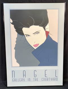 PATRICK NAGEL (1945-1984) GALLERY IN THE COURTYARD, MIRAGE EDITION SERIGRAPH – 24IN x 34IN: Patrick Nagel (1945-1984) signed, limited edition serigraph which was produced by Dumas Mirage Editions titled Gallery In The Courtyard, and it was produced in 1986. This is a fine art screen print