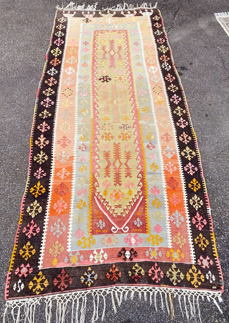 ANTIQUE ANATOLIAN KILIM HAND KNOTTED RUNNER – 3.10 x 9.10 (1 of 8)