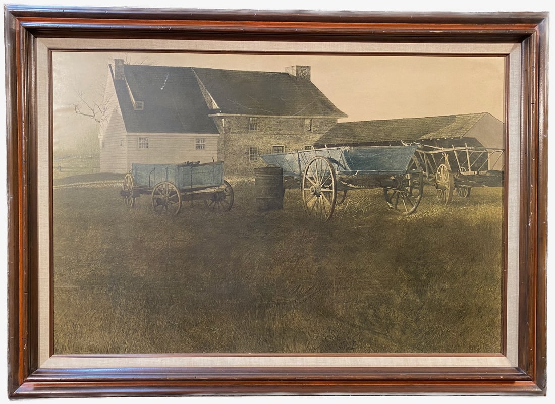 ANDREW WYETH (1948) TEXTURED PRINT TITLED MARSH HAWK, 32IN x 44IN (81cm x 112cm) (1 of 3)