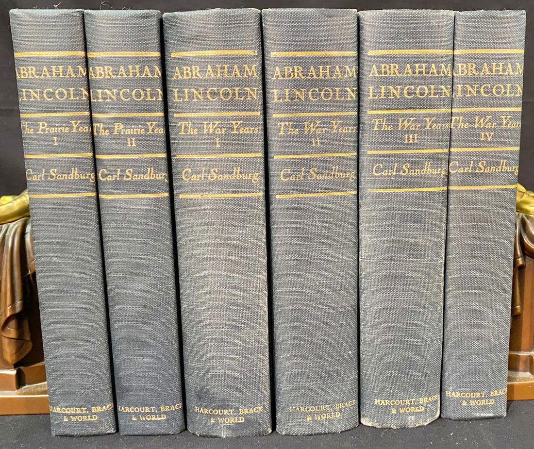 ABRAHAM LINCOLN: THE PRAIRIE AND THE WAR YEARS BY CARL SANDBURG, 6 VOLUME SET. 1926 (1 of 5)