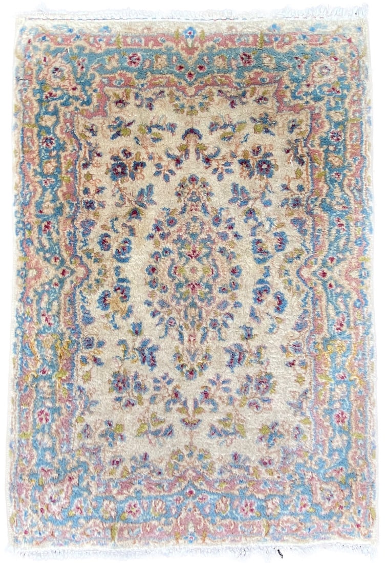 VINTAGE PERSIAN KERMAN RUG WITH 200+ KPSI, 2.2 x 3.0 (66cm x 91cm) (1 of 3)