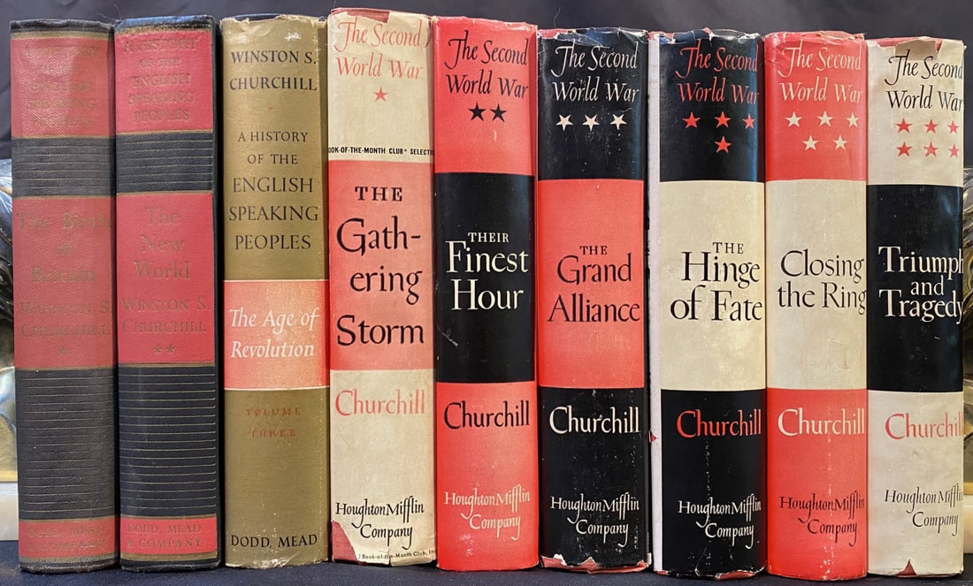 THE SECOND WORLD WAR AND HISTORY OF ENGLISH-SPEAKING PEOPLE, BOTH BY SIR WINSTON CHURCHILL. 9 (1 of 8)