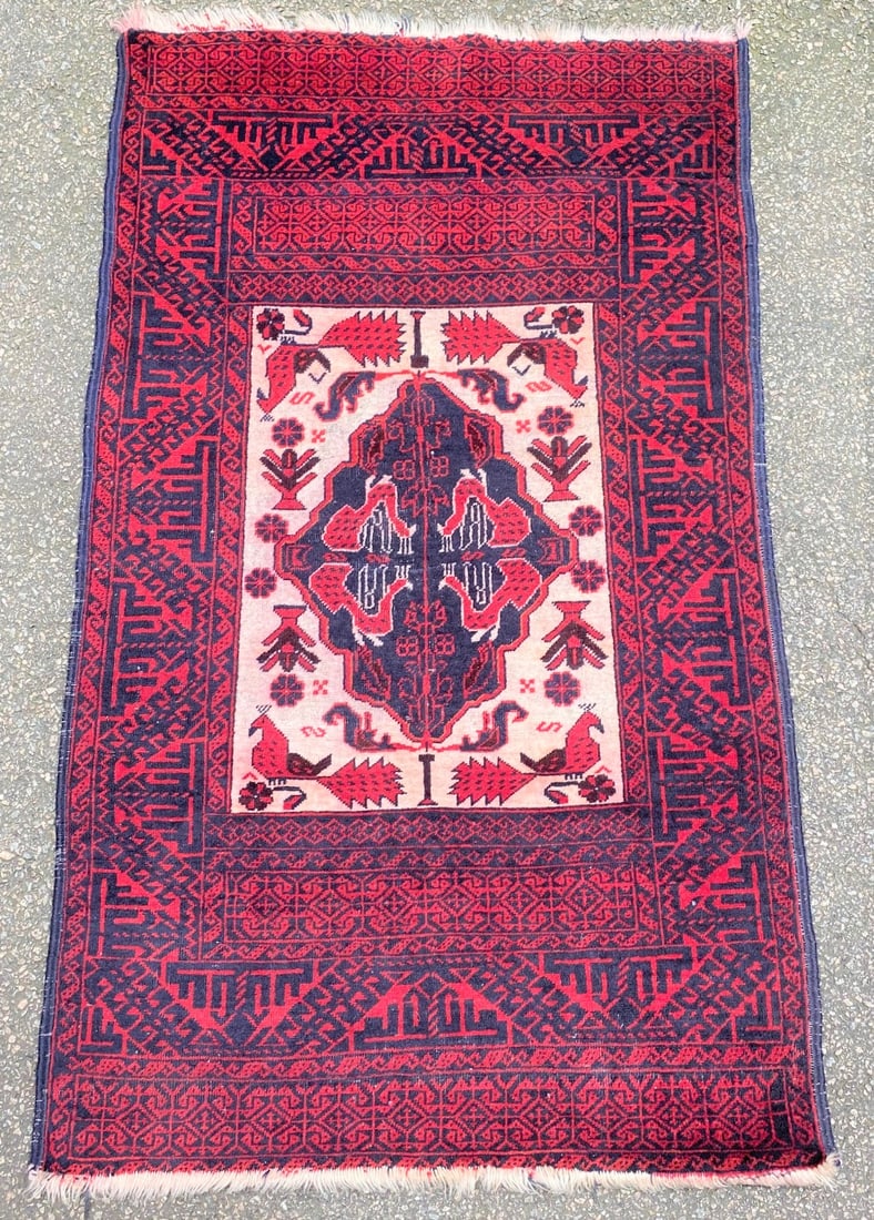 AFGHANI PICTORIAL BALOUCH HAND KNOTTED RUG – 3.2 x 5.2 (1 of 8)