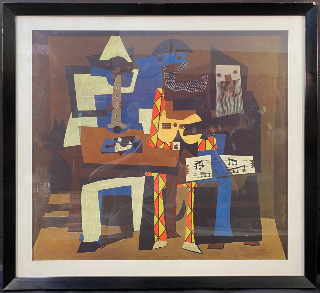 AFTER PABLO PICASSO (1881-1973) LITHOGRAPH TITLED THREE MUSICIANS – 25IN x 28IN (64cm x 71cm) (1 of 5)
