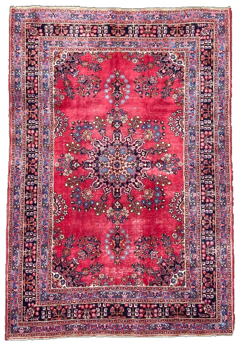 ANTIQUE PERSIAN TABRIZ HAND KNOTTED RUG, 6.5 x 9.3 (196cm x 282cm) (1 of 5)
