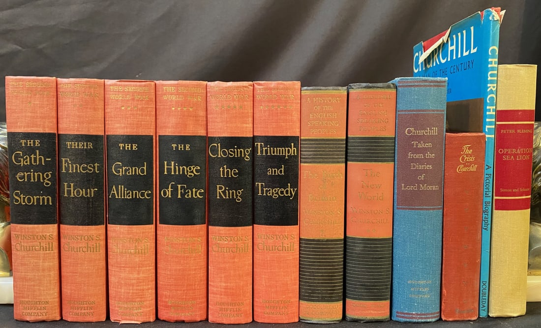 CHURCHILL BOOK SET, 12 VOLUMES - THE SECOND WORLD WAR, 6 OTHER WORKS (1 of 9)