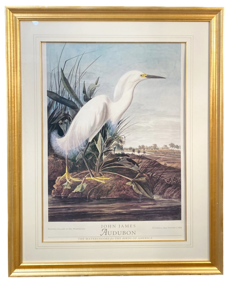 ORIGINAL JOHN J. AUDUBON (1785-1851) NATIONAL GALLERY OF ART EXHIBITION POSTER, 35IN x 43IN (89cm x (1 of 4)