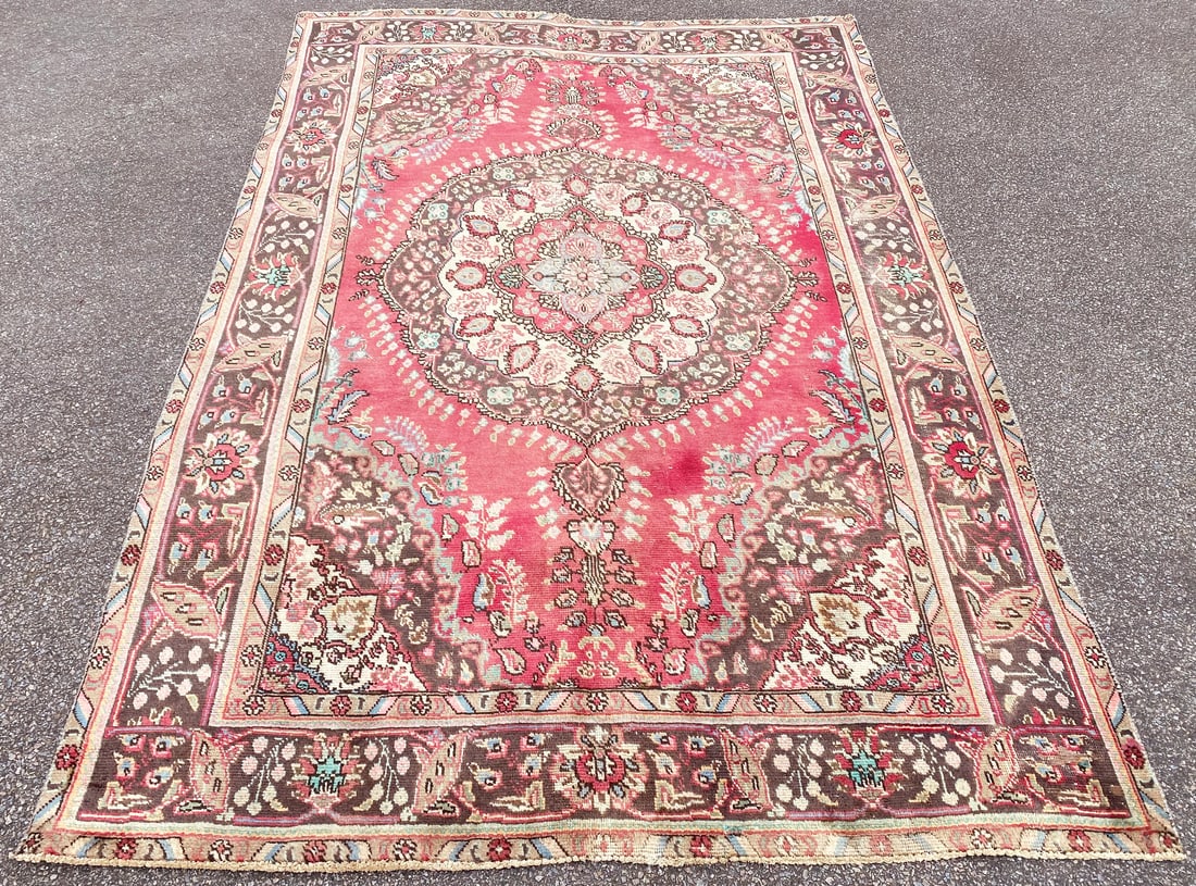 ANTIQUE PERSIAN TABRIZ HAND KNOTTED RUG – 6.7 x 9.10, 201cm x 300cm (1 of 8)