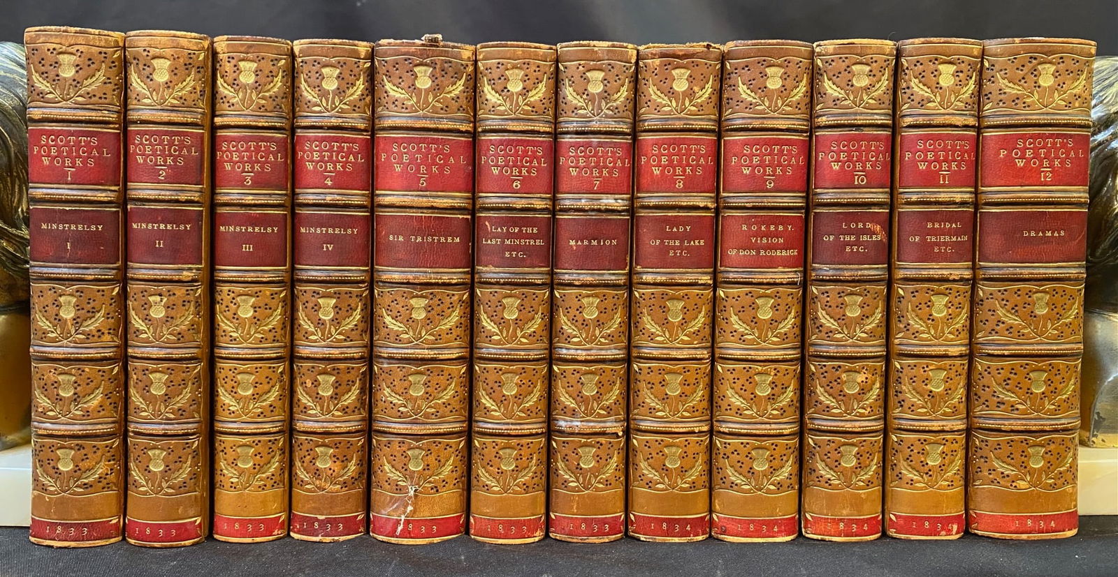 THE POETICAL WORKS OF SIR WALTER SCOTT, 12 VOLUMES, 1833-1834 (1 of 9)