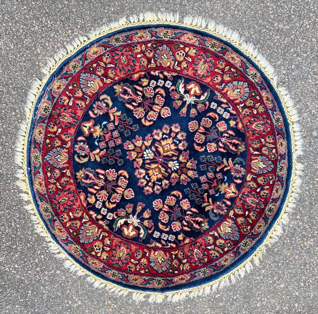 ROUND TABRIZ HAND KNOTTED RUG WITH 200+ KPSI – 2.10 DIAMETER (1 of 6)