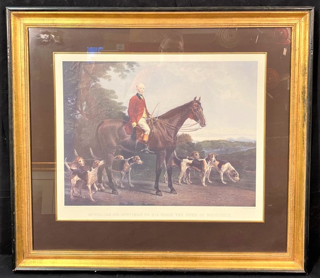 CHARLES GEORGE LEWIS (1808-1880) HUNTING SCENE ENGRAVING TITLED MR WILLIAMSON, HUNTSMAN TO HIS GRACE (1 of 5)