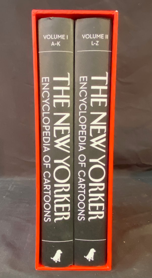 THE NEW YORKER ENCYCLOPEDIA OF CARTOONS, 2 VOLUME BOX SET: 2018. New York. Black Dog and Leventhal, Publishers. A two-volume box set that is in Near Fine, unread condition. Bound in red hard covers. There are no bookplates or owners’ markings. Acquired from