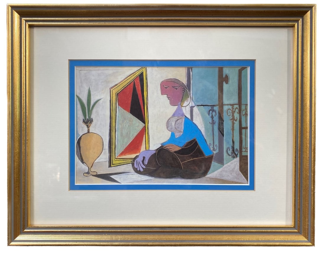 AFTER PABLO PICASSO (1881-1973) LITHOGRAPH TITLED WOMAN AT THE MIRROR – 8IN x 11IN (1 of 4)
