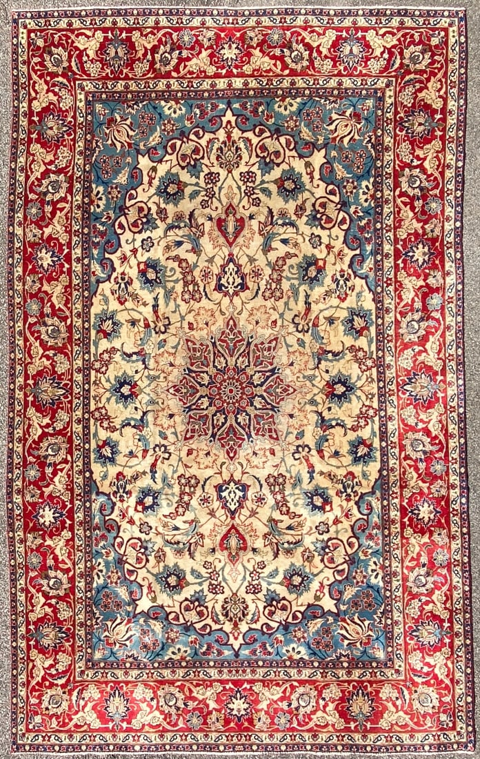 ANTIQUE PERSIAN ISFAHAN  HAND KNOTTED  RUG, 8.1 x 13.1 (246cm x 399cm) (1 of 5)