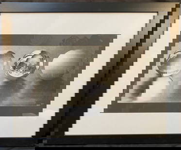 M.C. ESCHER (1898-1972) LITHOGRAPH TITLED THREE SPHERES II, 29.5IN x 35.5IN (75cm x 90cm): M.C. Escher (1898-1972) lithograph titled Three Spheres II, after the original which drawn in 1946. This lithograph was published in 1980s by The M.C. Escher Company, Holland. It was copyrighted by Th