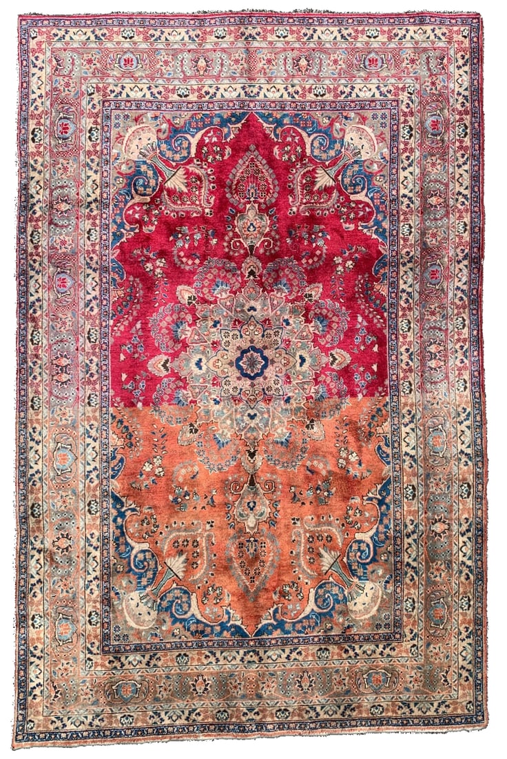 ANTIQUE PERSIAN ISFAHAN HAND KNOTTED RUG, 6.2 x 9.6 (188cm x 289cm) (1 of 5)