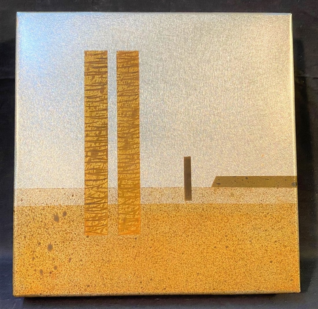 KEN GIRARDINI (1958-PRESENT) ACRYLIC ON METAL PAINTING TITLED NEW MEXICO SERIES NO. 24 – 10IN x (1 of 5)