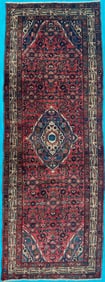 ANTIQUE PERSIAN LILIHAN HAND KNOTTED RUNNER, 3.8 x 10.0 (112cm x 305cm)