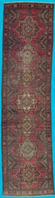 EXTRA LONG ANTIQUE PERSIAN HERIZ HAND KNOTTED RUNNER, 3.4 x 12.9 (102cm x 389cm)
