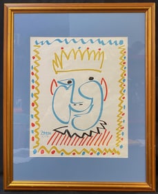 AFTER PABLO PICASSO (1881-1973) ORIGINAL LITHOGRAPH TITLED HEAD OF THE KING OF THE CARNIVAL OF NICE,