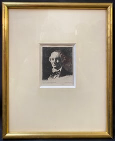 EDOUARD MANET (1832-1883) ETCHING TITLED PORTRAIT OF BAUDELAIRE, 10.5IN x 13IN (27cm x 33cm)