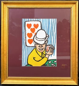 ALEXANDER CALDER (1898-1976) LITHOGRAPH TITLED SEVEN OF HEARTS, 23IN x 25IN (58cm x 64cm)