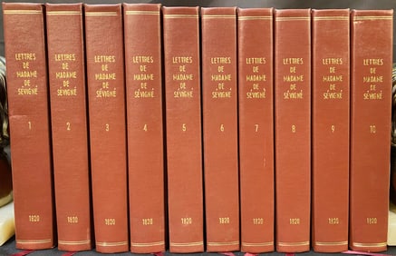 LETTRES DE MADAME DE SÉVIGNÉ, 10 VOLUMES REBOUND, 1820