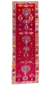 ANTIQUE PERSIAN LILIHAN HAND KNOTTED RUNNER, 4.5 x 13.1 (135cm x 399cm)