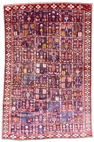 ANTIQUE PERSIAN BAKHTIARI HAND KNOTTED RUG, 6.1 x 9.4 (185cm x 284cm)