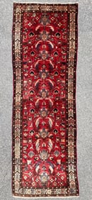 ANTIQUE PERSIAN HAMADAN HAND KNOTTED RUNNER, 3.6 x 10.2 (107cm x 310cm)