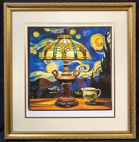 VAN GOGH LIMITED COMPANY LIMITED EDITION, HAND SIGNED LITHOGRAPH TITLED STAIN GLASS LAMP 4 WITH COA,