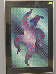 VICTOR VASARELY (1906-1997) LIMITED EDITION ABSTRACT LITHOGRAPH TITLED HARLEQUIN, 24IN x 36IN (61cm