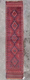 TRIBAL MASHWANI HAND KNOTTED RUNNER, NEW, 2.0 x 8.10 (61cm x 269cm)