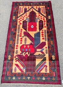 TRIBAL BALOUCH HAND KNOTTED RUG – 3.6 x 6.8