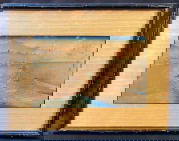 ANTIQUE JAPANESE WOODBLOCK PRINT BY UTAGAWA HIROSHIGE ANDO (1797-1858) TITLED TENRYUGAWA FERRY,