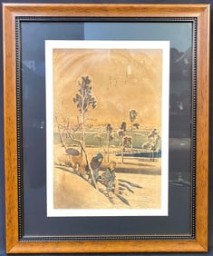 ANTIQUE JAPANESE WOODBLOCK PRINT BY UTAGAWA HIROSHIGE ANDO (1797-1858) TITLED SNOW VIEWING BY THE