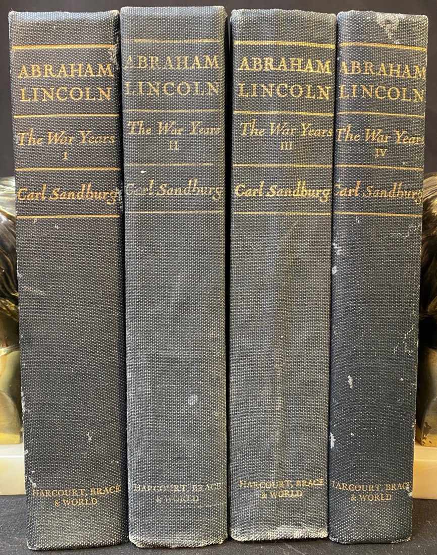 ABRAHAM LINCOLN: THE WAR YEARS BY CARL SANDBURG, 4 VOLUME SET, 1939 (1 of 5)