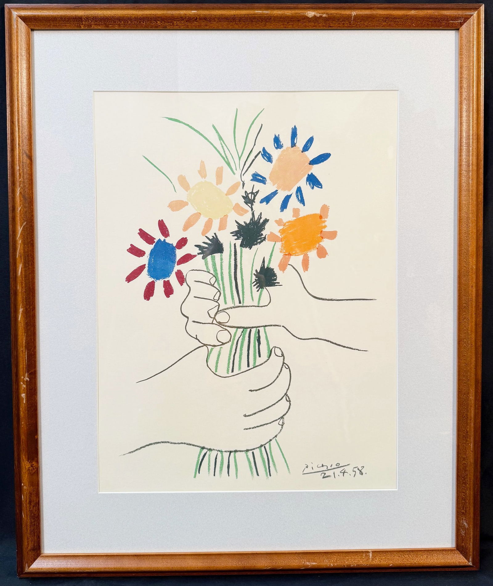 AFTER PABLO PICASSO (1881-1973) LITHOGRAPH TITLED BOUQUET OF PEACE, 27.5IN X 33.5IN (70cm X 85cm) (1 of 6)