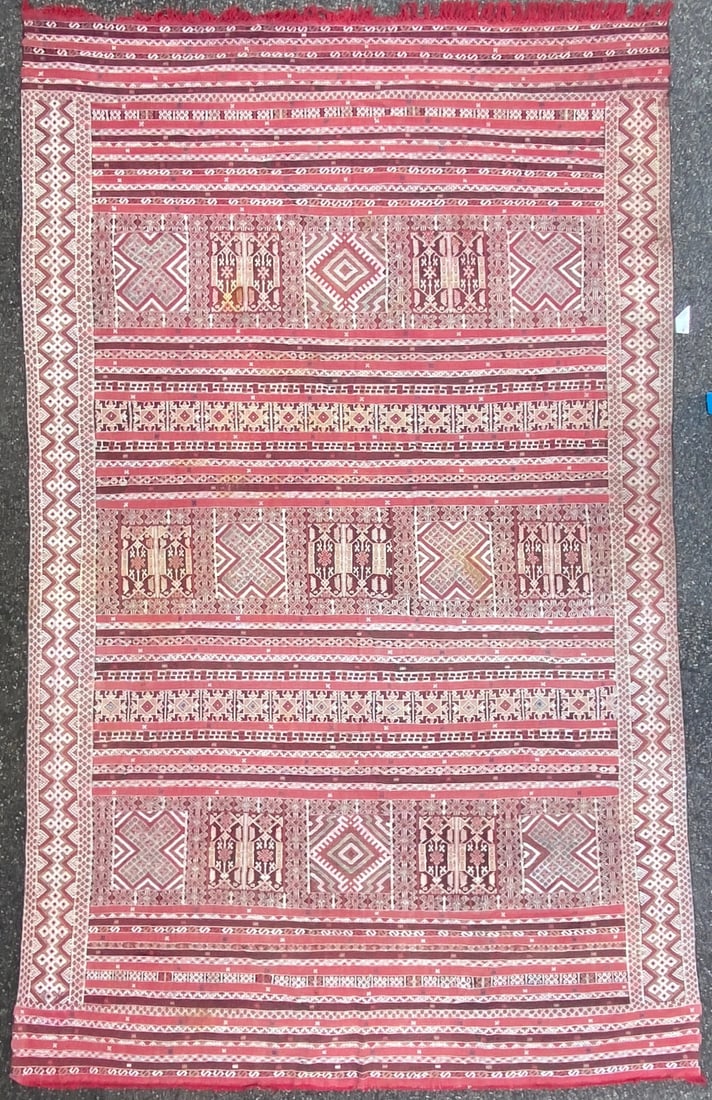 VINTAGE KAZAK KILIM FLAT WEAVE HAND KNOTTED RUG, 8.5 x 13.7 (257cm x 414cm) (1 of 7)